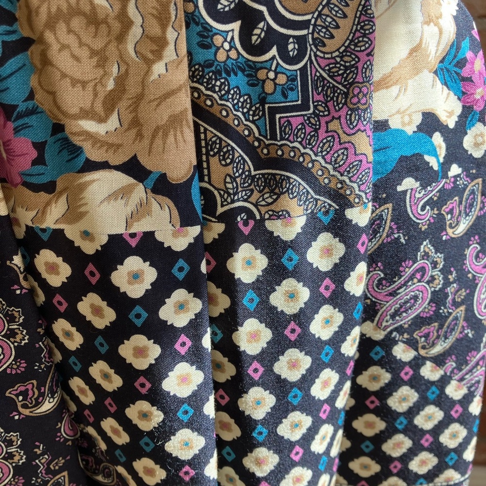 Koret Black Floral Vintage Skirt SIZE 14 - Picture 5 of 8